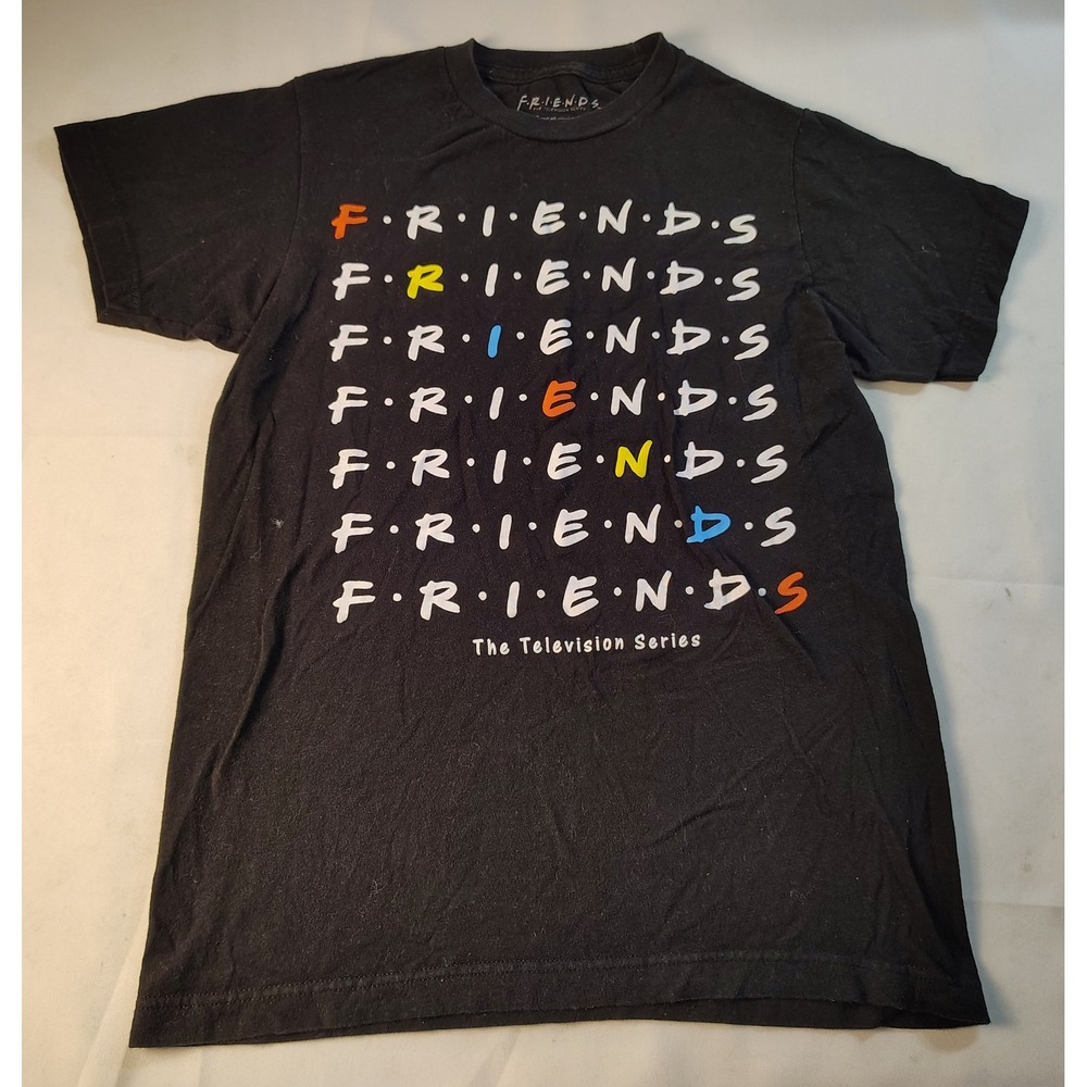 Friends The Television Series Graphic T-Shirt Black Small 100% Cotton 90s Sitcom